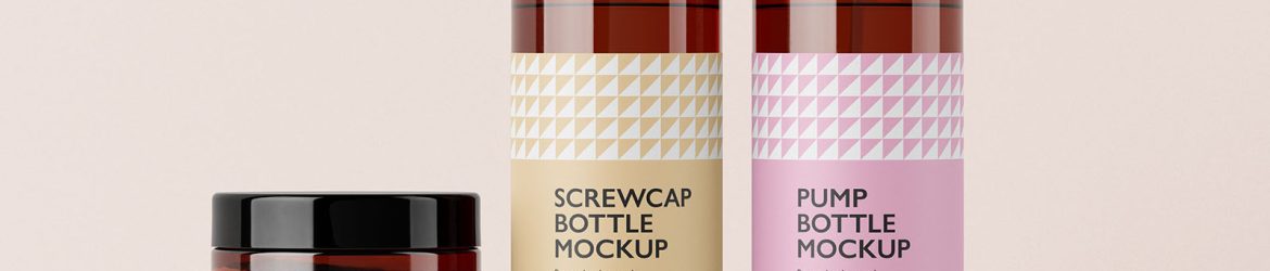 Cosmetic packaging set mockup