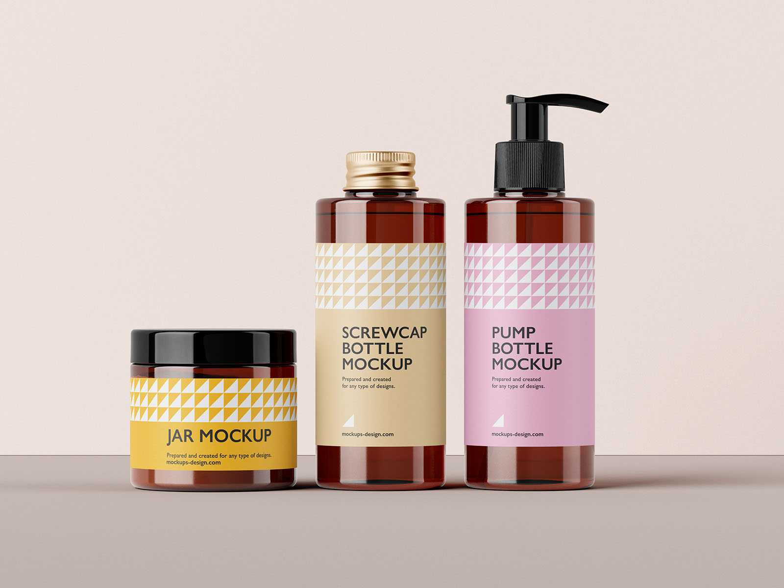 Cosmetic packaging set mockup