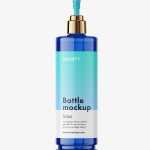 Cosmetic pump bottle mockup / blue