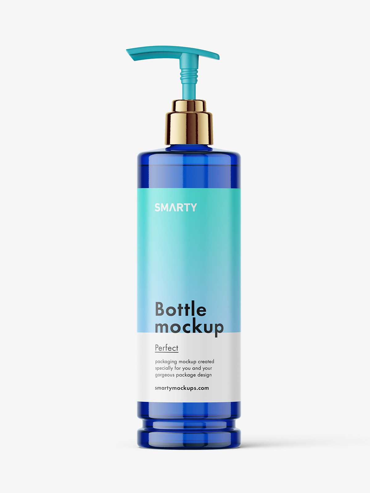 Cosmetic pump bottle mockup / blue