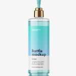 Cosmetic pump bottle mockup / clear