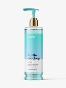 Cosmetic pump bottle mockup / clear