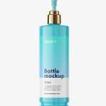 Cosmetic pump bottle mockup / glossy