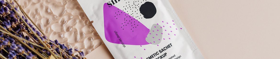 Cosmetic sachet mockup