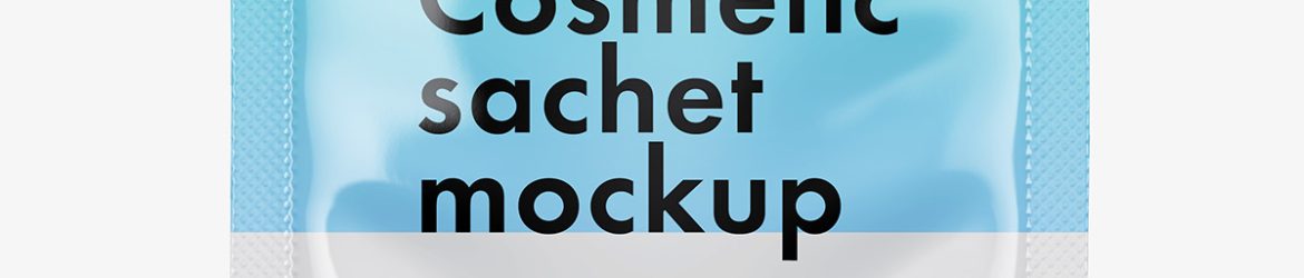 Cosmetic sachet mockup / glossy