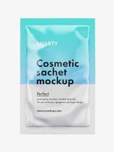 Cosmetic sachet mockup / glossy