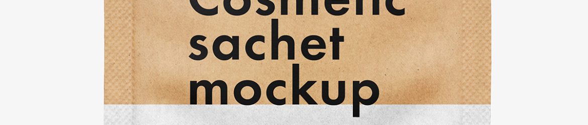 Cosmetic sachet mockup / kraft paper