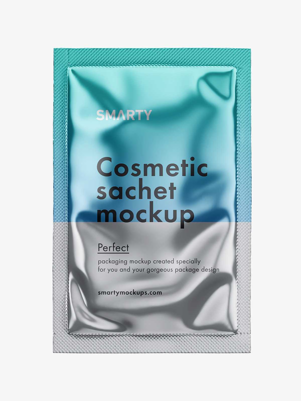 Cosmetic sachet mockup / metallic