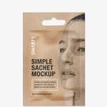 Cosmetic sachet with a hole mockup / kraft paper