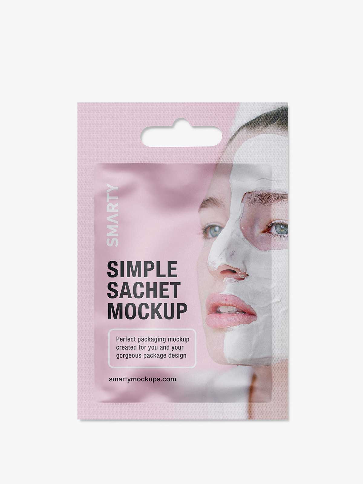 Cosmetic sachet with a hole mockup / matt