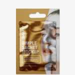 Cosmetic sachet with a hole mockup / metallic