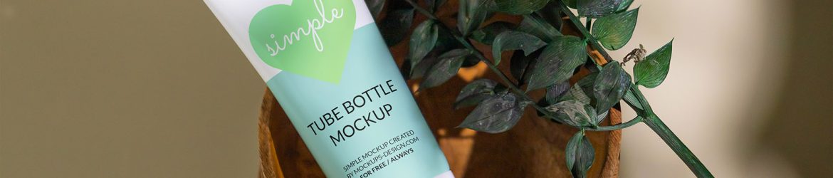 Cosmetic tube in the bowl mockup