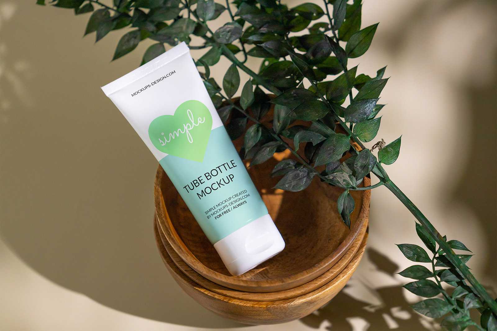 Cosmetic tube in the bowl mockup
