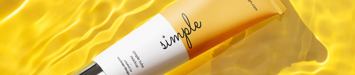 Cosmetic tube in water mockup