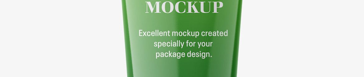 Cosmetic tube with rounded seal mockup / glossy Cosmetic tube with rounded seal mockup / glossy