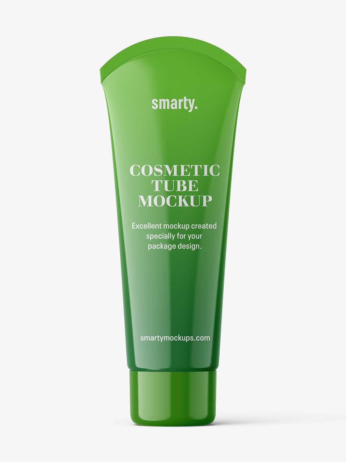 Cosmetic tube with rounded seal mockup / glossy