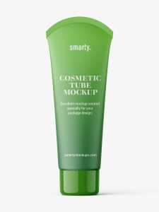 Cosmetic tube with rounded seal mockup / matt
