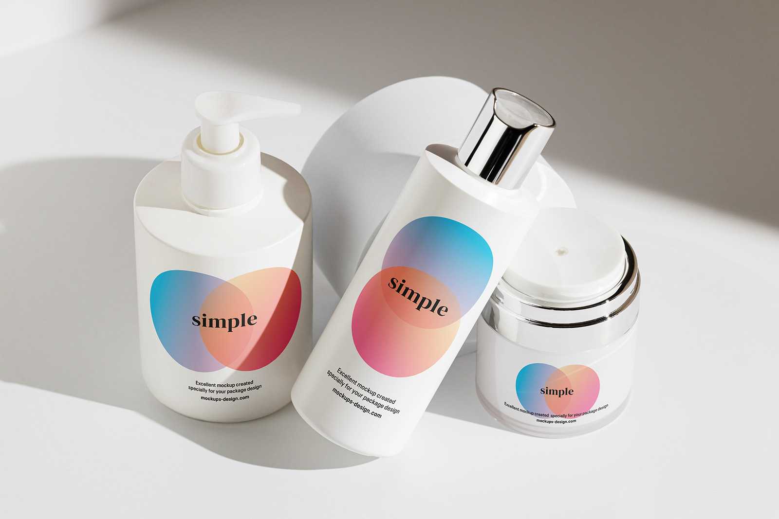 Cosmetics on white background mockup