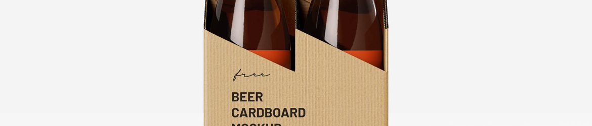 Craft-style beer carrier mockup