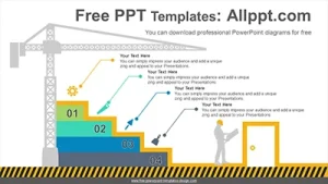 Crane banner stairs PowerPoint Diagram Template