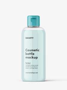 Cream bottle mockup with flip top mockup