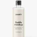 Cream bottle with flip top lid mockup