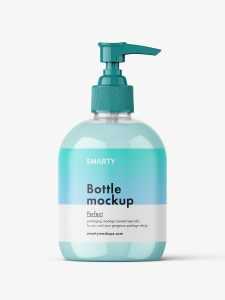 Cream bottle with pump dispenser mockup