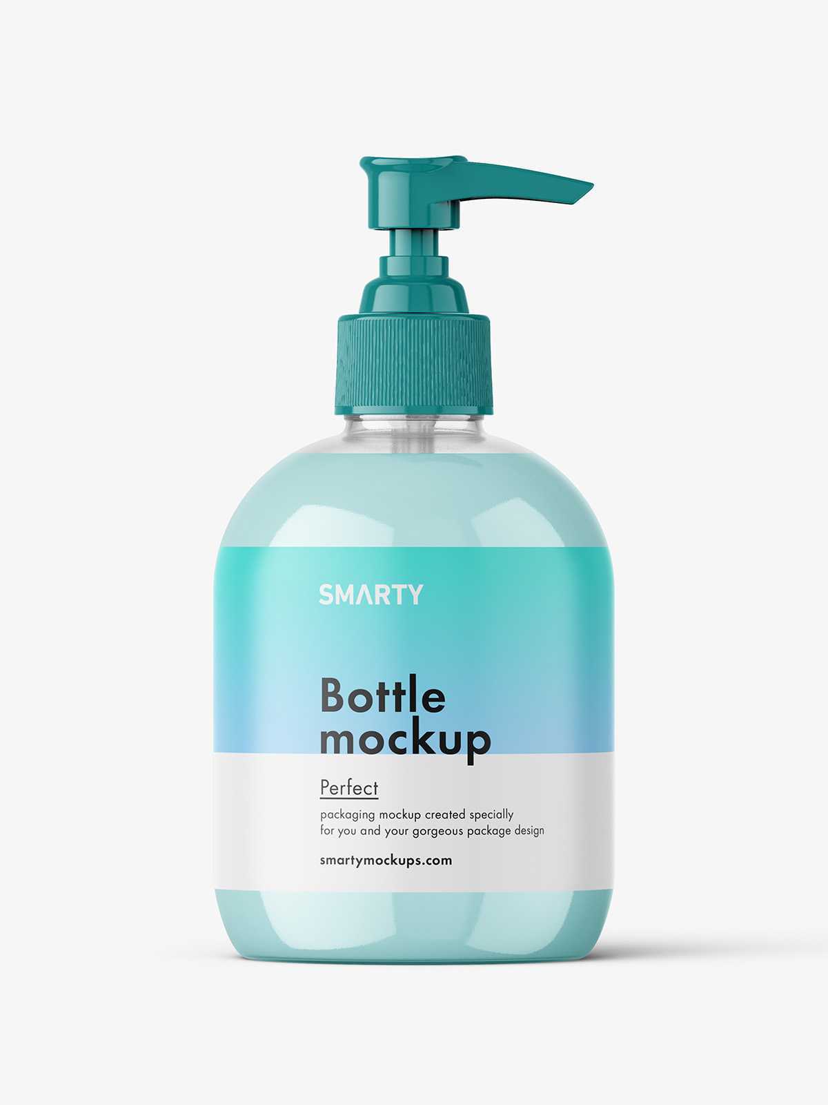 Cream bottle with pump dispenser mockup