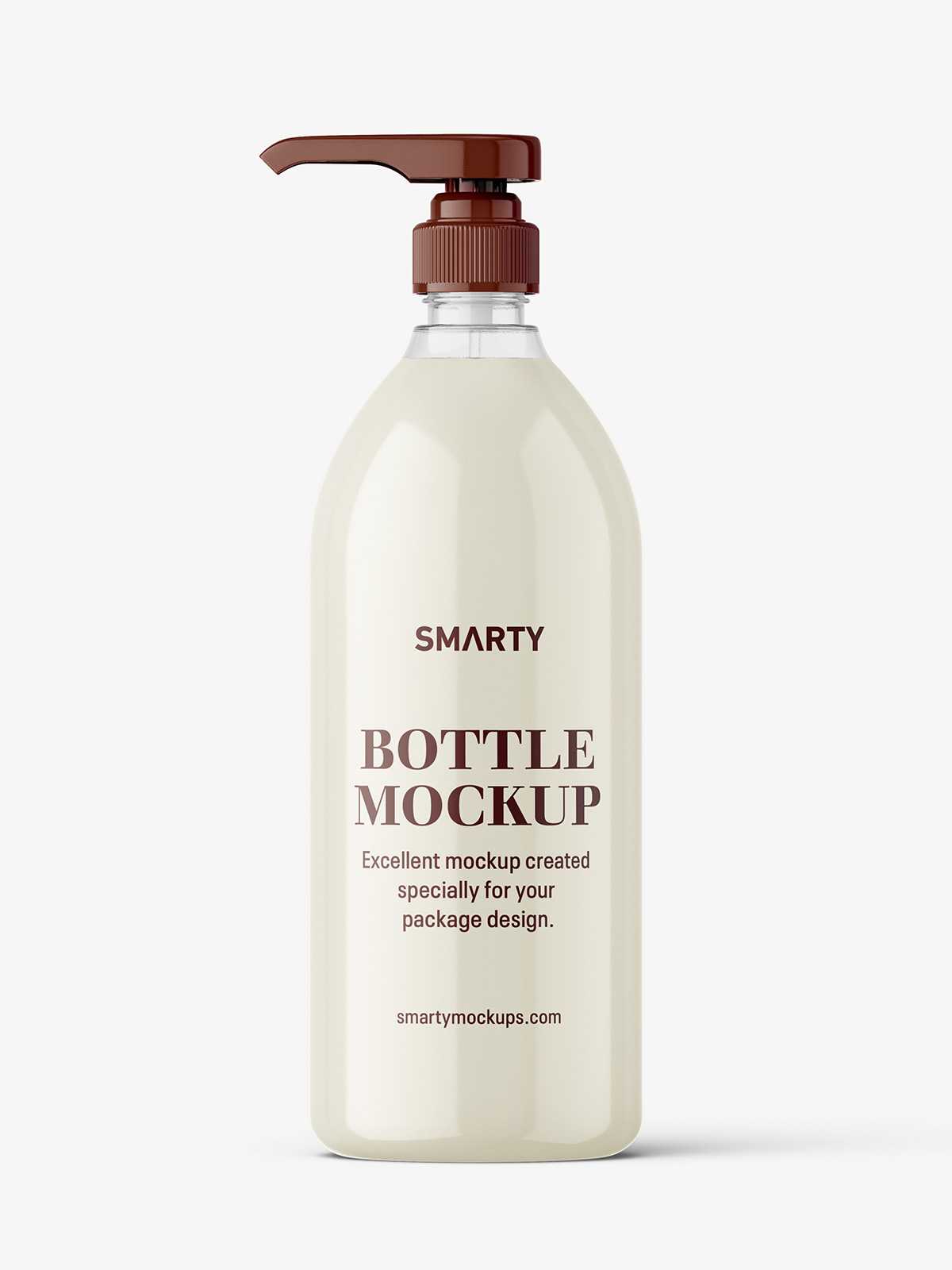 Cream bottle with pump mockup