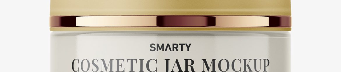 Cream cosmetic jar mockup