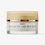 Cream cosmetic jar mockup