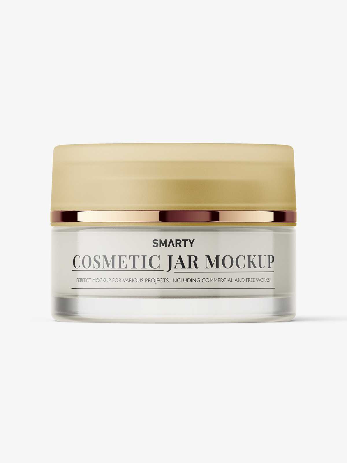 Cream cosmetic jar mockup