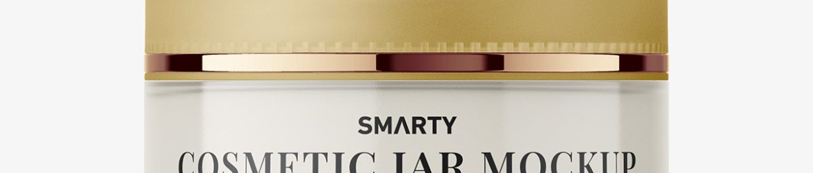 Cream cosmetic jar mockup