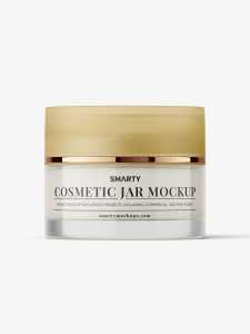 Cream cosmetic jar mockup