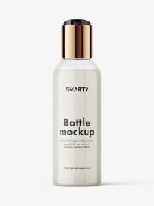 Cream disc top bottle mockup