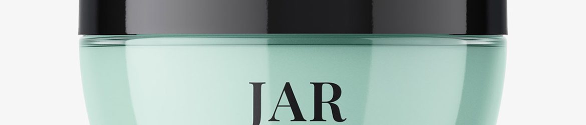 Cream glass jar mockup