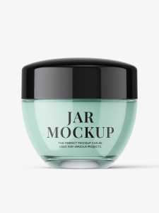 Cream glass jar mockup
