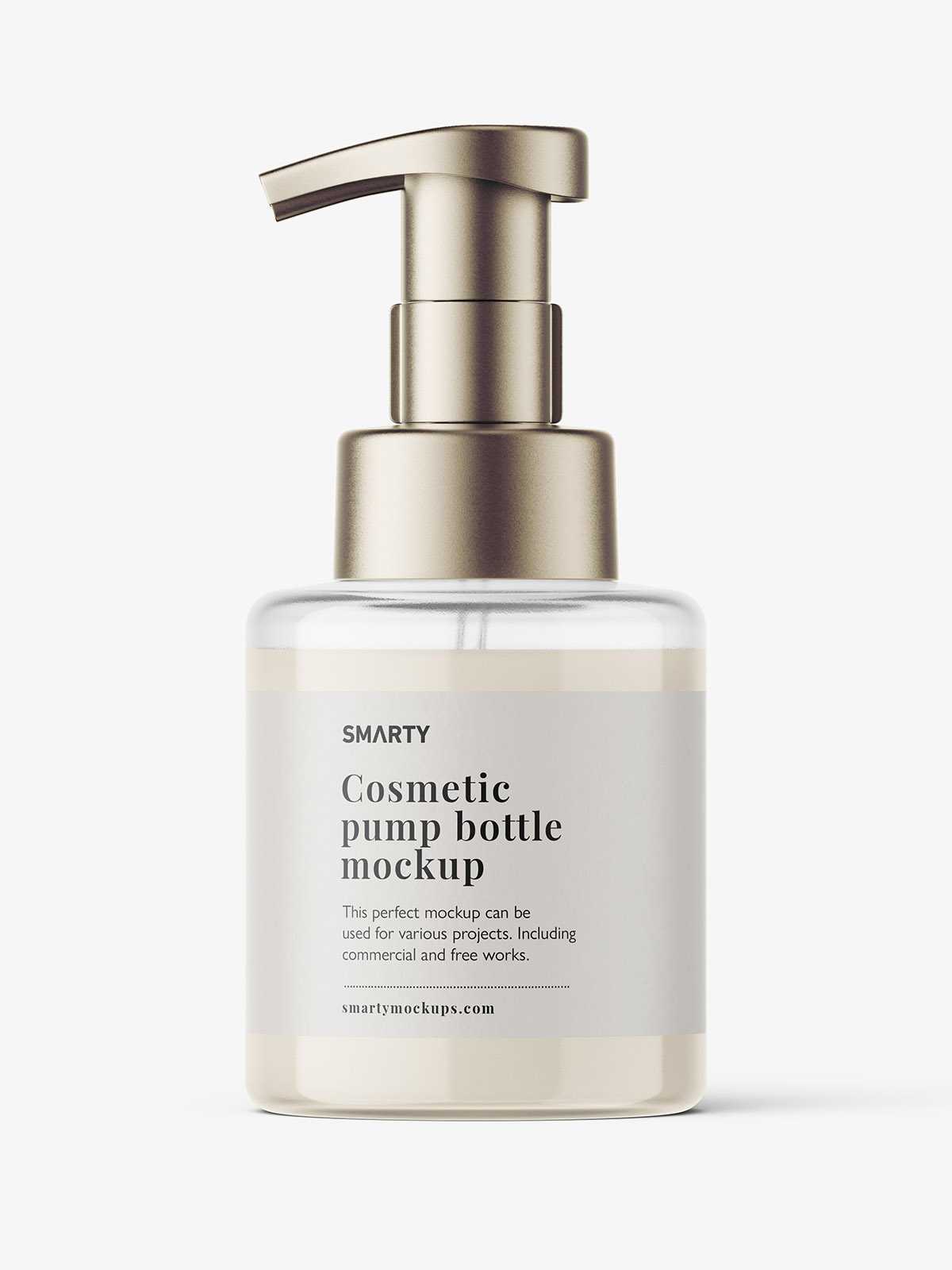 Cream pump bottle with seal mockup