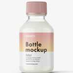 Cream syrup bottle mockup