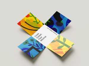 Cross folded flyer mockup