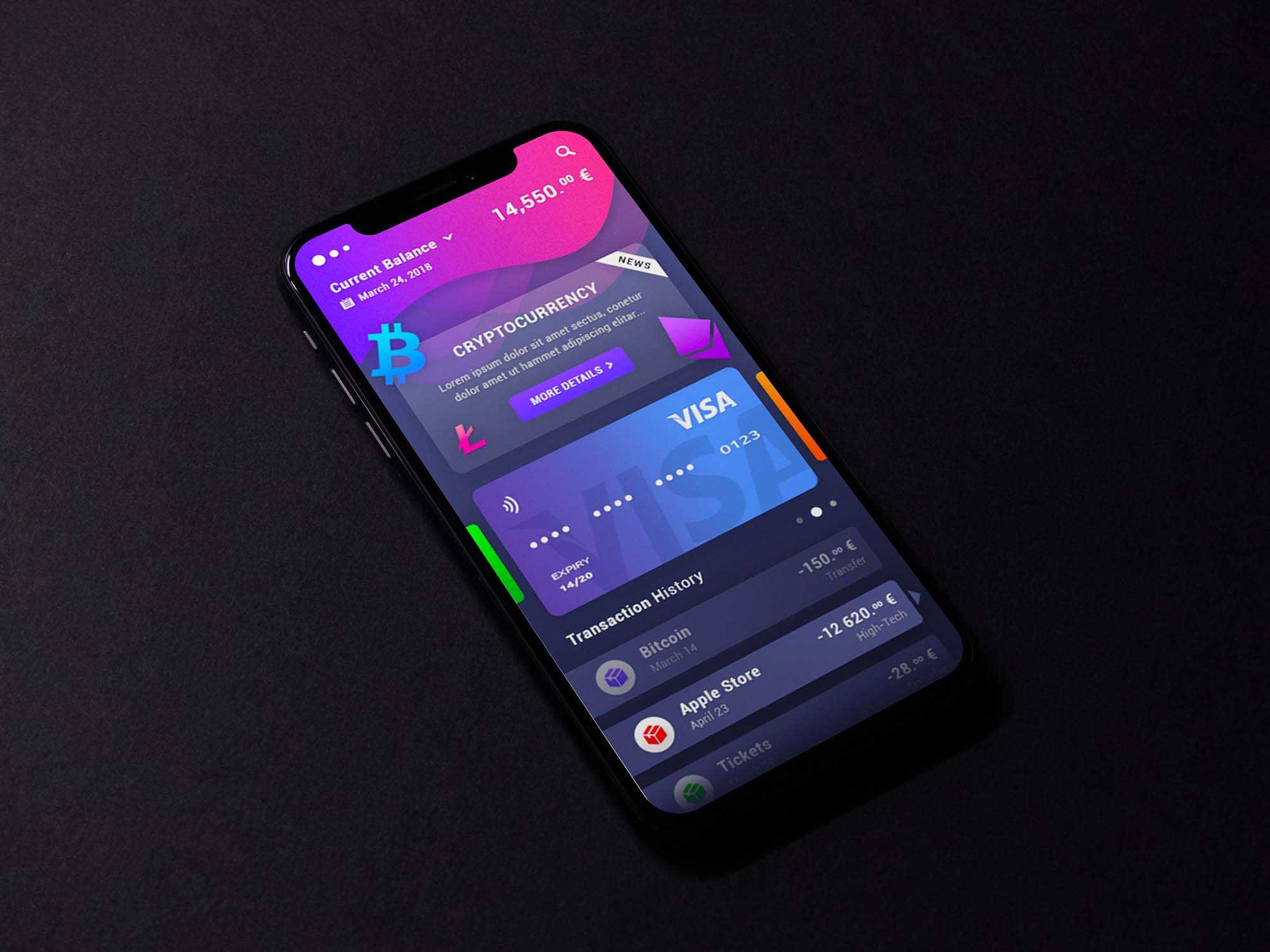 Cryptocurrency App Template (PSD)