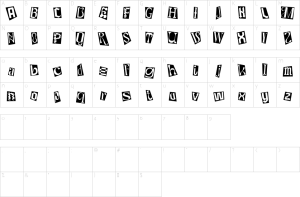 Mapa de caracteres da fonte CS Tucker Font