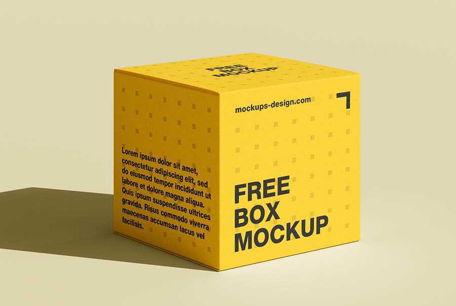 Cube-shaped single box mockup