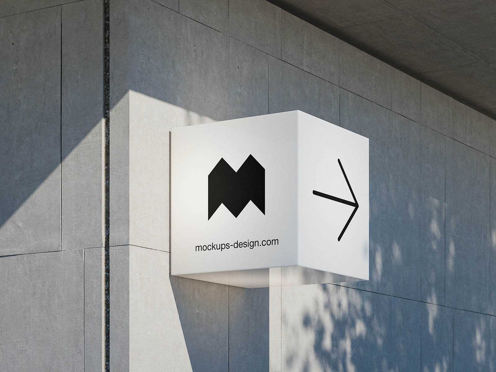Cube signboard mockup - Instant Download