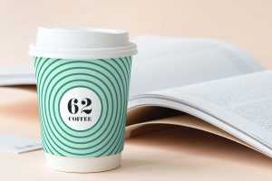Cup on Desk Mockup (PSD)