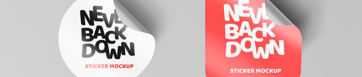 Curl Edged Sticker Mockups