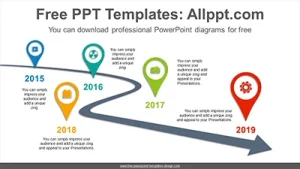 Curved arrow placemark PowerPoint Diagram Template