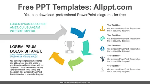 Curved Arrow Progress PowerPoint Diagram