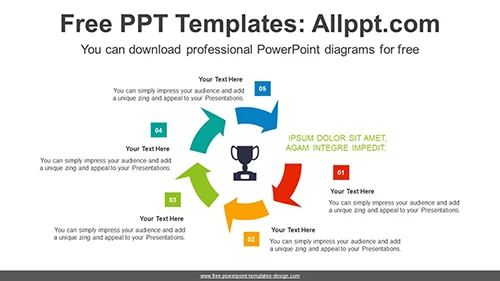 Curved Arrows Progress PowerPoint Diagram
