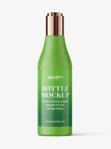 Curved bottle with disctop mockup / matt